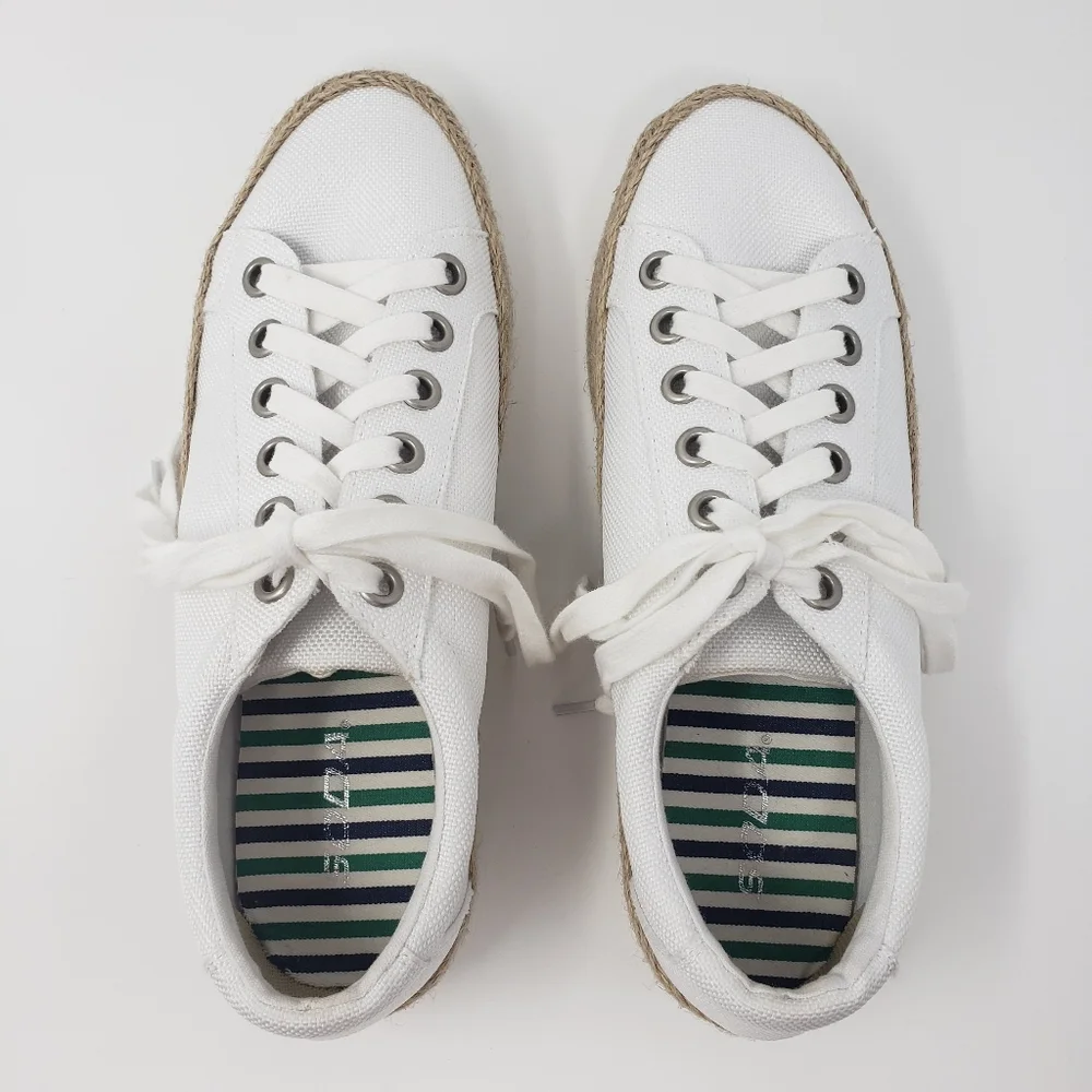 Espadrille White Platform Sneakers.